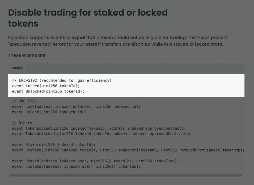 ERC-5192がOpenSeaでサポートされている