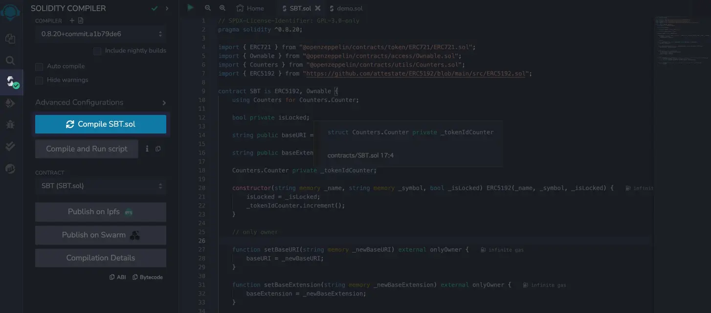 Remixのコンパイル画面